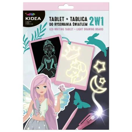 Tablet + Tablica Do Rysowania Światłem 2W1 Księżniczki Kidea Tablet + Tablica Do Rysowania Światłem 2W1 Księżniczki Kidea