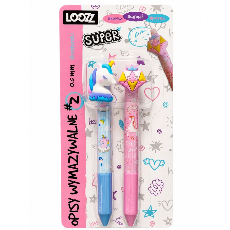 DŁUGOPIS WYMAZYWALNY NIEBIESKI UNICORN 2 SZTUKI ST. MAJEWSKI