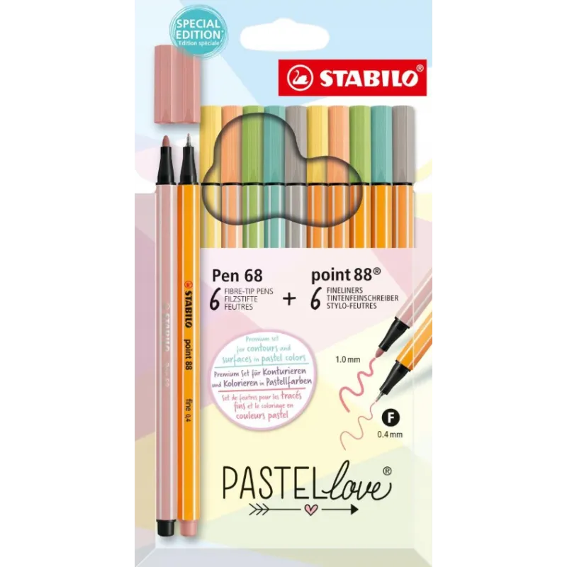 ZESTAW 12 PASTELOWYCH CIENKOPISÓW PASTELLOVE STABILO POINT