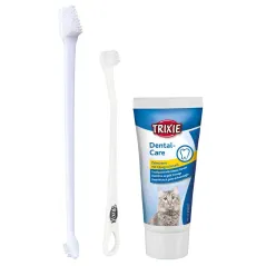 ZESTAW DO CZYSZCZENIA ZĘBÓW KOTA TRIXIE PASTA + SZCZOTECZKI