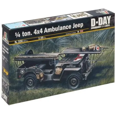 AMBULANCE JEEP 1/35 4X4 MODEL PLASTIKOWY DO SKLEJENIA ITALERI 14+