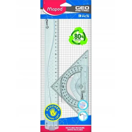 Zestaw Geometryczny Dla Leworęcznych Linijka Ekierki Kątomierz 30 Cm Zestaw Geometryczny Dla Leworęcznych Linijka Ekierki Kątomierz 30 Cm
