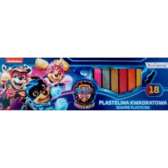 PLASTELINA KWADRATOWA PSI PATROL 18 KOLORÓW ST. MAJEWSKI