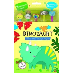 DINOZAURY. KOLOROWANKA Z BARWNYM OBRYSEM