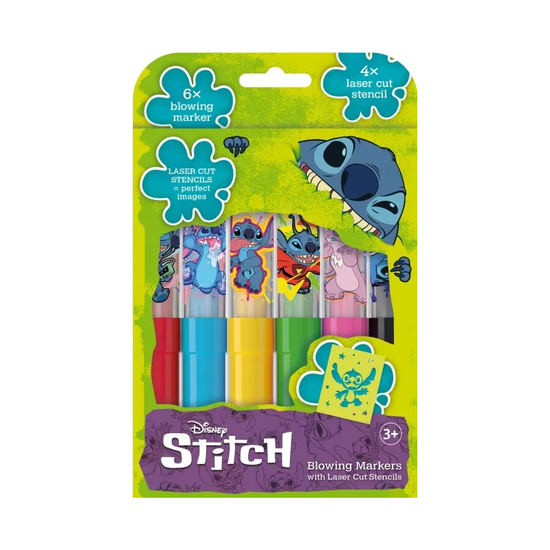 ZESTAW DMUCHANYCH FLAMASTRÓW STITCH 6 KOLORÓW 3+ ZESTAW DMUCHANYCH FLAMASTRÓW STITCH 6 KOLORÓW 3+