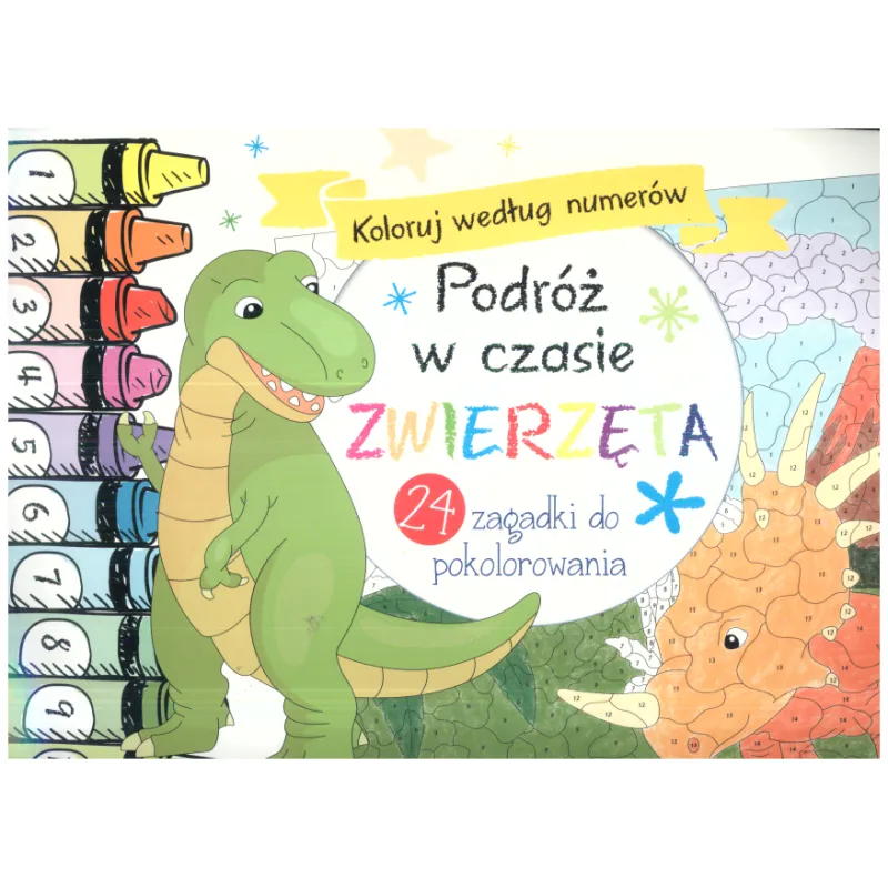 PODRÓŻ W CZASIE ZWIERZĘTA KOLORUJ WEDŁUG NUMERÓW - Olesiejuk