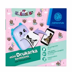 MINI DRUKARKA TERMICZNA ANIMALS ASTRA + 10 ROLEK PAPIERU DO DRUKOWANIA