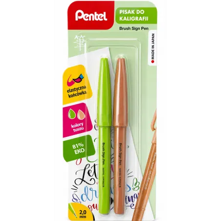Pisak Pędzelkowy Do Kaligrafii 2 Kolory Pentel Brush Sign Pen Pisak Pędzelkowy Do Kaligrafii 2 Kolory Pentel Brush Sign Pen
