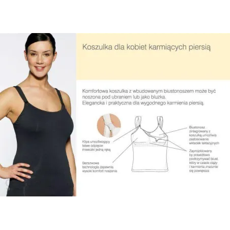 Koszulka Dla Kobiet W Ciąży I Karmiących Piersią Tank Top Rozmiar S Grafitowa Medela