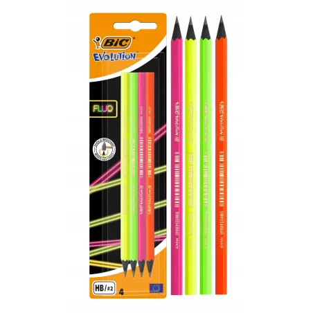 Zestaw 4 Ołówków Hb Fluo Bic Zestaw 4 Ołówków Hb Fluo Bic