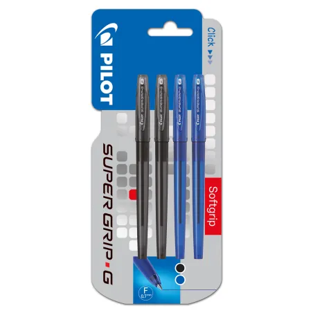 Długopis Super Grip Czarny I Niebieski 4 Szt. Pilot Długopis Super Grip Czarny I Niebieski 4 Szt. Pilot