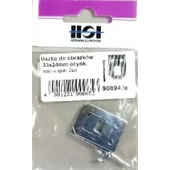 ZAWIESZKI DO OBRAZKÓW OCYNKOWANE HSI 33 x 24 MM STALOWE MOCOWANIA DO RAM