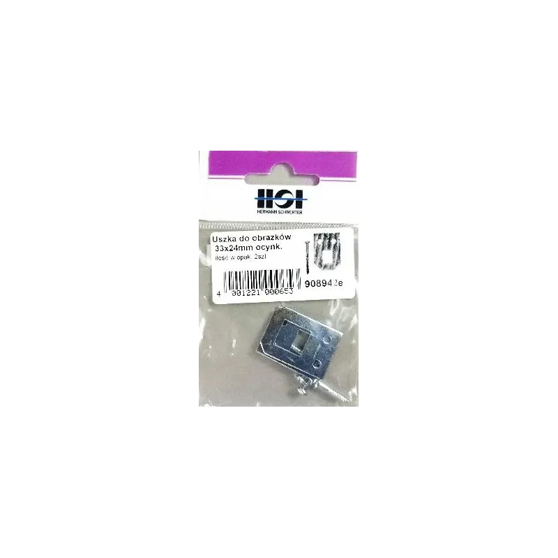 ZAWIESZKI DO OBRAZKÓW OCYNKOWANE HSI 33 x 24 MM STALOWE MOCOWANIA DO RAM