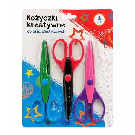 NOŻYCZKI KREATYWNE DO PRAC PLASTYCZNYCH 3 SZTUKI