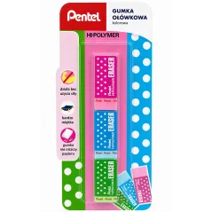 GUMKA OŁÓWKOWA TRADYCYJNA KOLOROWA 3 SZTUKI PENTEL