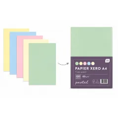 PAPIER KSERO PASTEL A4 100 KARTEK 5 KOLORÓW INTERDRUK