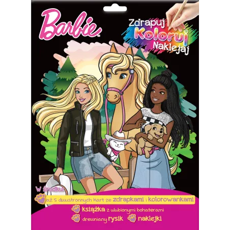 Barbie. Zdrapuj koloruj naklejaj