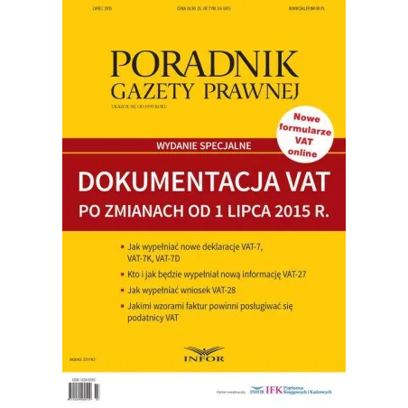 PORADNIK GAZETY PRAWNEJ DOKUMENTACJA VAT PO ZMIANACH OD 1 LIPCA 2015 R. - Infor