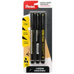FOLIOPIS MARKER PERMANENTNY CZARNY 3 SZTUKI PENTEL