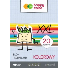 BLOK TECHNICZNY A3/20 KOLOROWYCH KARTEK - Happy Color