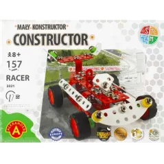 ZESTAW KONSTRUKCYJNY MAŁY KONSTRUKTOR RACER WYŚCIGÓWKA 157 ELEMENTÓW 8+