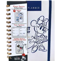 PLANER A5 DISNEY MYSZKA MINNIE BEZDATOWY NIEBIESKI BENIAMIN