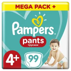 PIELUCHOMAJTKI PAMPERS PANTS ROZMIAR 4+ 99 SZT 9-15KG - Procter & Gamble