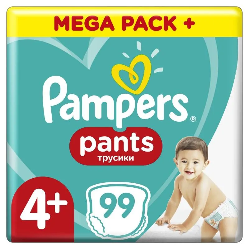 PIELUCHOMAJTKI PAMPERS PANTS ROZMIAR 4+ 99 SZT 9-15KG - Procter & Gamble
