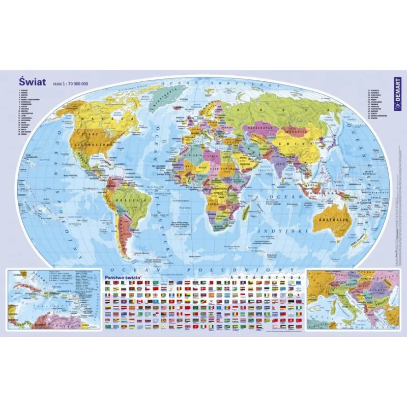 MAPA ŚWIATA PODKŁADKA NA BIURKO - Demart