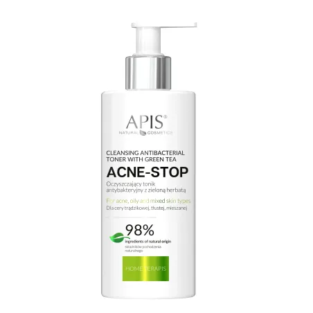 TONIK OCZYSZCZAJĄCY APIS ACNE-STOP Z ZIELONĄ HERBATĄ 300 ML