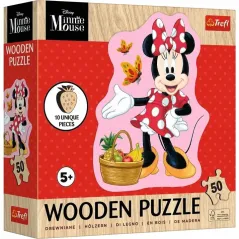PUZZLE DREWNIANE WESOŁA MINNIE 50 ELEMENTÓW 10 FIGUREK TREFL 5+