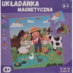 UKŁADANKA MAGNETYCZNA FARMA 3W1 4+
