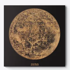 Obraz Lunar Mapa Dekoracja Ścienna Drewniana Smartwood 60 X 60 Cm