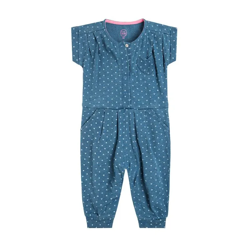 KOMBINEZON DZIEWCZĘCY SERDUSZKA DENIM 62 CM COOL CLUB