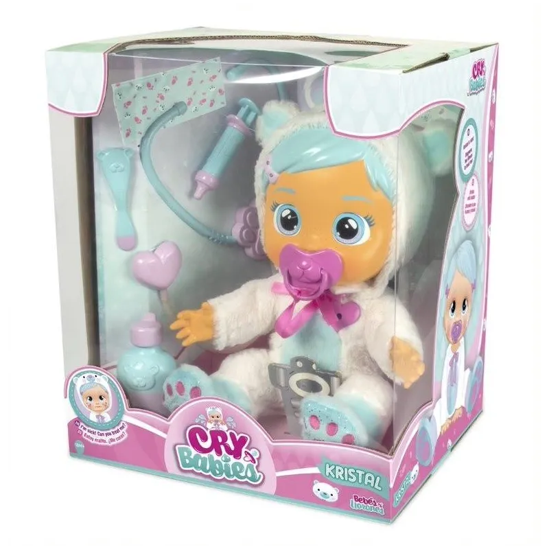 PŁACZĄCA LALKA CRY BABIES KRISTAL Z AKCESORIAMI 3+