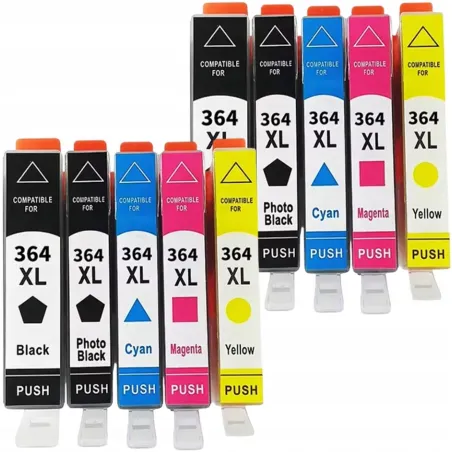 TUSZE ZAMIENNIKI HP 364 XL 10 SZT DO DESKJET 3070A PHOTOSMART 5510