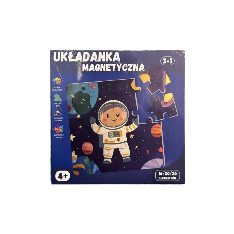 UKŁADANKA MAGNETYCZNA PUZZLE 3W1 KOSMOS 4+