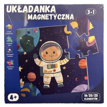 UKŁADANKA MAGNETYCZNA PUZZLE 3W1 KOSMOS 4+