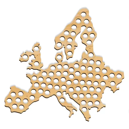 Europa Mapa Piwosza Na Kapsle Ścienna 65 X 65 Cm