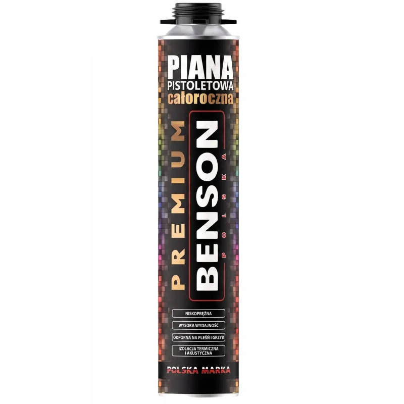 PIANKA MONTAŻOWA BENSON PREMIUM 750 ML PISTOLETOWA NISKOPRĘŻNA CAŁOROCZNA