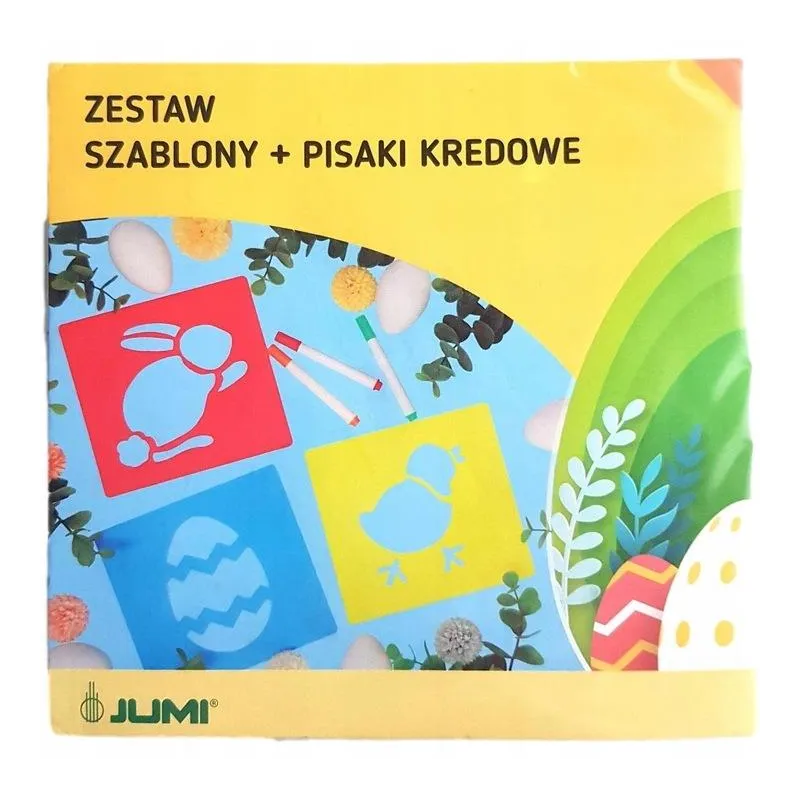 ZESTAW 3 SZABLONÓW WIELKANOCNYCH + PISAKI KREDOWE 3+