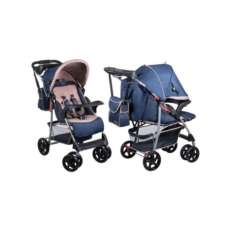 WÓZEK SPACEROWY SPACERÓWKA LIONELO EMMA PLUS NAVY BLUE/BEIGE 0+
