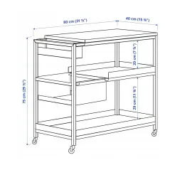 Szafka Na Kółkach Ikea Trotten Biała 80X40X75 Cm