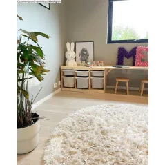 OKRĄGŁY DYWAN SHAGGY JANJIRA 200 CM OFFWHITE TRENDCARPET