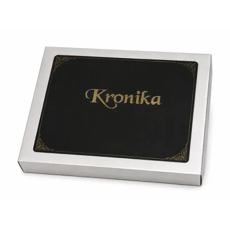 CZARNA KRONIKA A3 POZIOMA SZYTA ZE ZŁOTYM NAPISEM