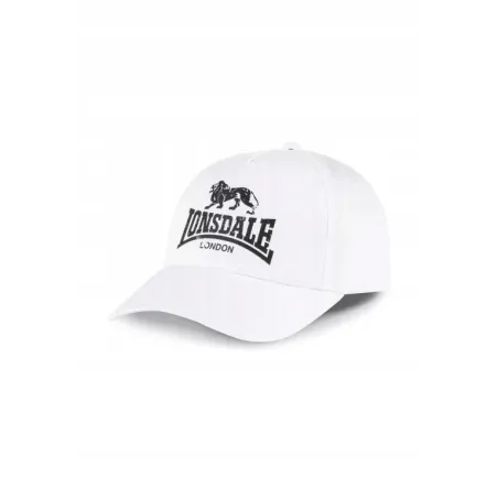 CZAPKA Z DASZKIEM LONSDALE BIAŁA Z CZARNYM LOGO UNIWERSALNA