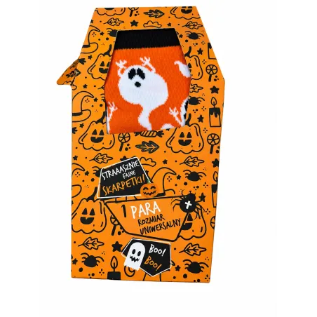 SKARPETKI HALLOWEEN Z DUSZKAMI POMARAŃCZOWE UNIWERSALNE 36-40