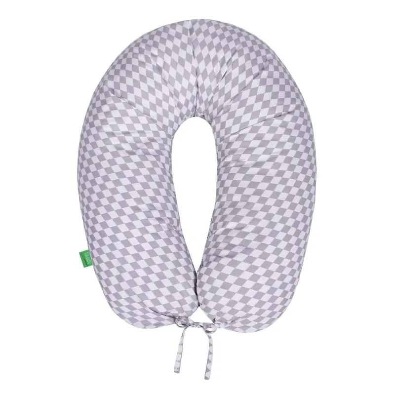 PODUSZKA DO KARMIENIA I SPANIA BOOMERANG SZARE ROMBY 200 X 39 CM LULANDO