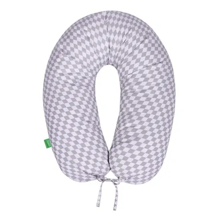 PODUSZKA DO KARMIENIA I SPANIA BOOMERANG SZARE ROMBY 200 X 39 CM LULANDO