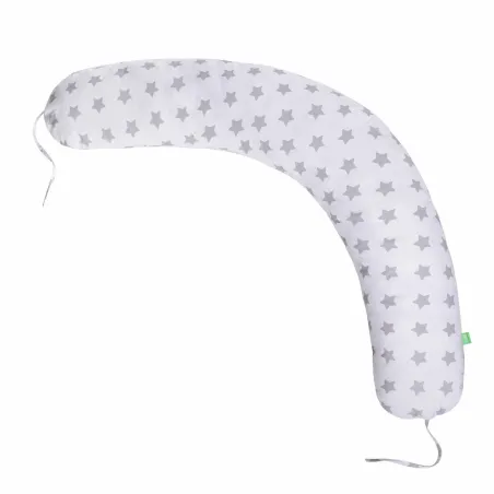PODUSZKA DO KARMIENIA I SPANIA BOOMERANG 200 X 39 CM SZARE GWIAZDKI LULANDO - Lulando